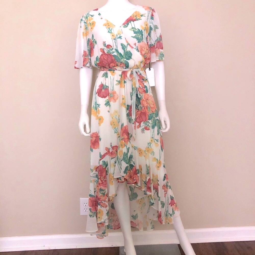Leith flutter sleeve high low dress - Picture 2 of 15